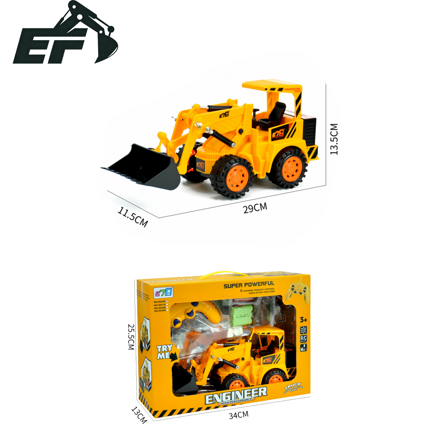 8026E-Remote Control Wheel Loader Toy