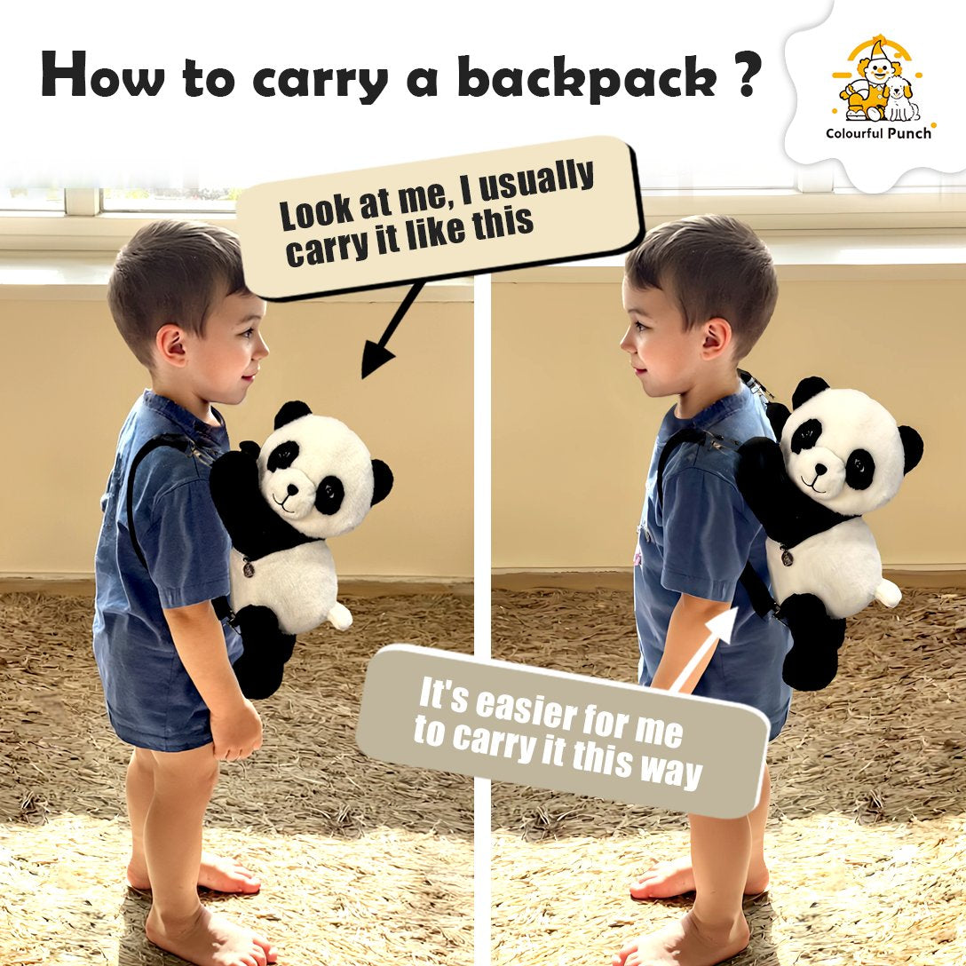 Kids' Plush Panda Crossbody & Backpack