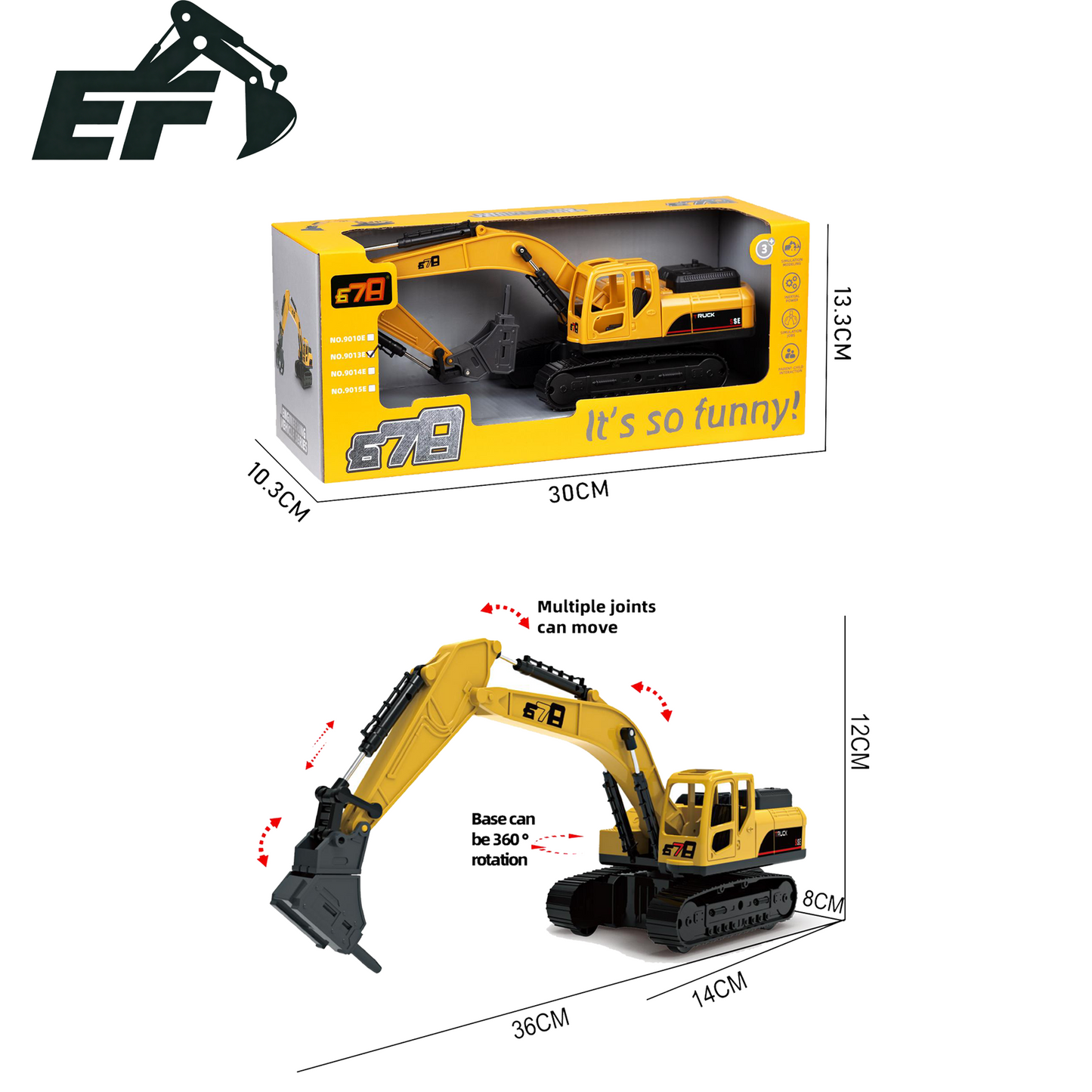 9013E-Inertial Breaker Excavator Toy Truck