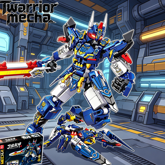 2-in-1 Cao Cao Mecha Building Blocks, Transformable STEM Toy