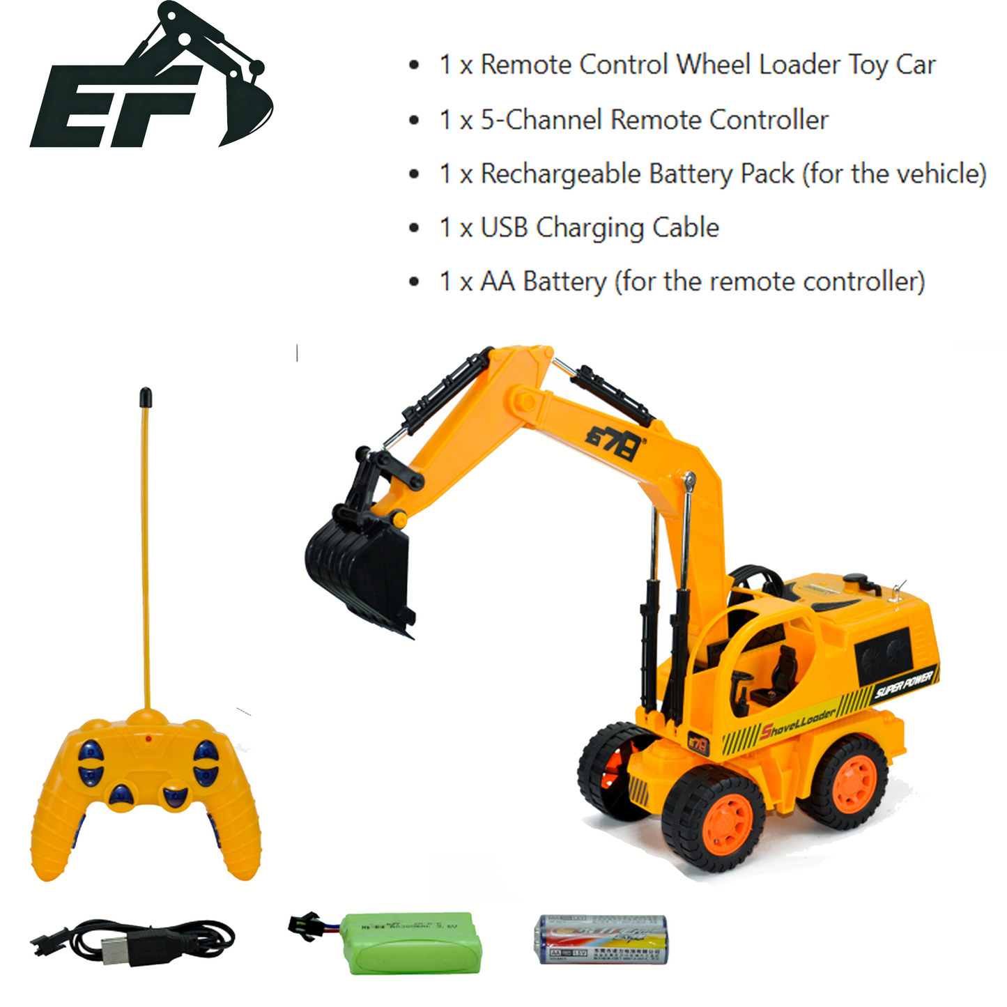 8032E-Remote Control Wheel Excavator Toy