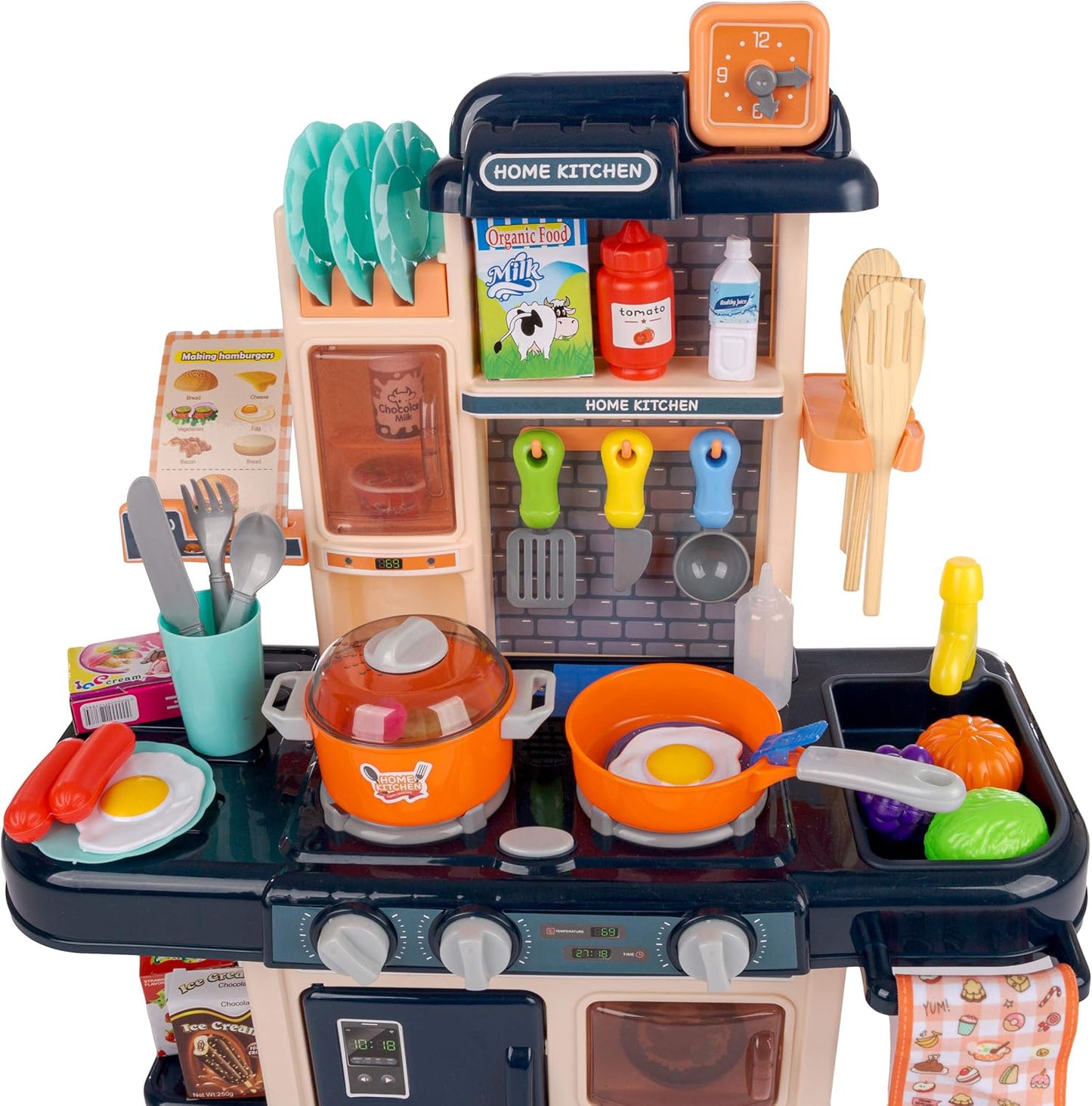 Kids Pretend Play Kitchen Toy Set with Spray & Lights