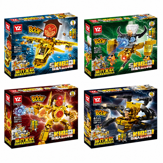 Skibidi Toilet Golden Titan Clock Man Building Blocks-4pcs
