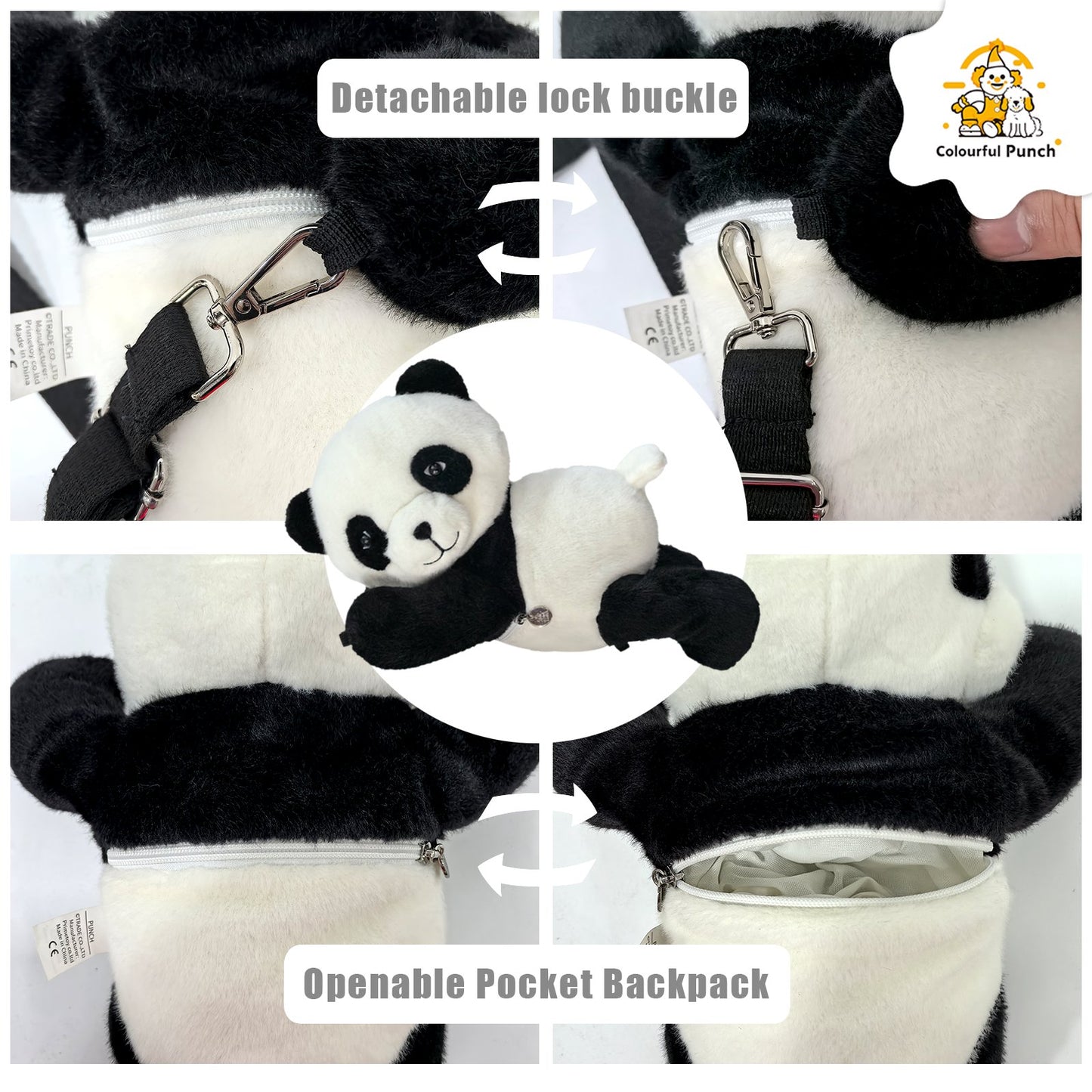 Kids' Plush Panda Crossbody & Backpack