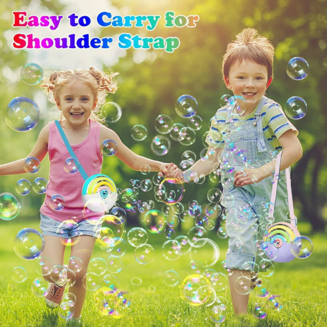 Rainbow Automatic Bubble Machine for Kids