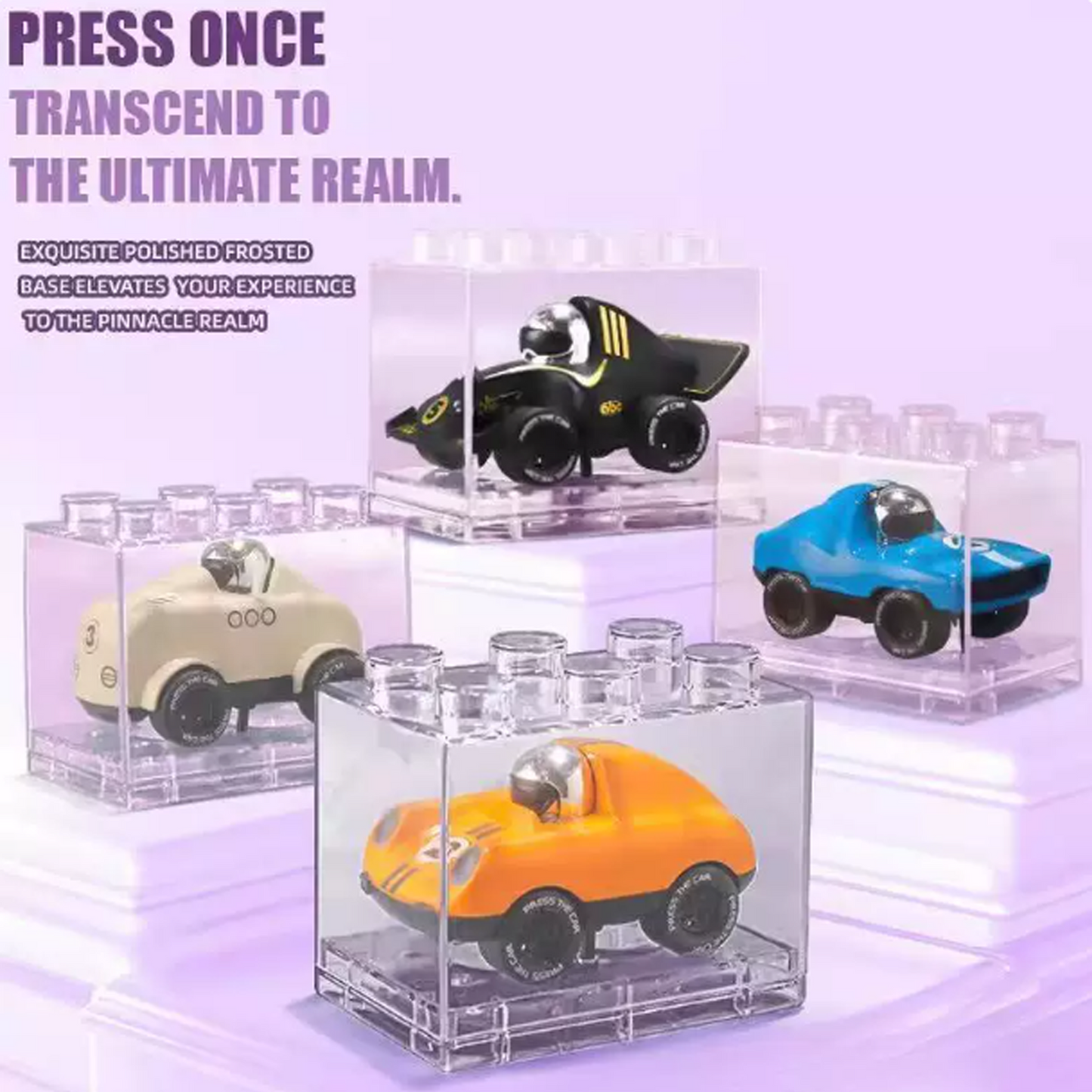 Alloy Press & Go Racing Cars, Friction-Powered Toy Vehicles for Kids