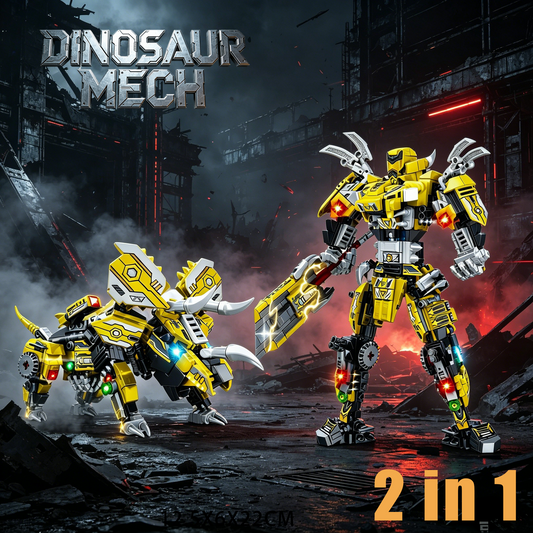 2-in-1  Triceratops Mecha Building Blocks, STEM Toy