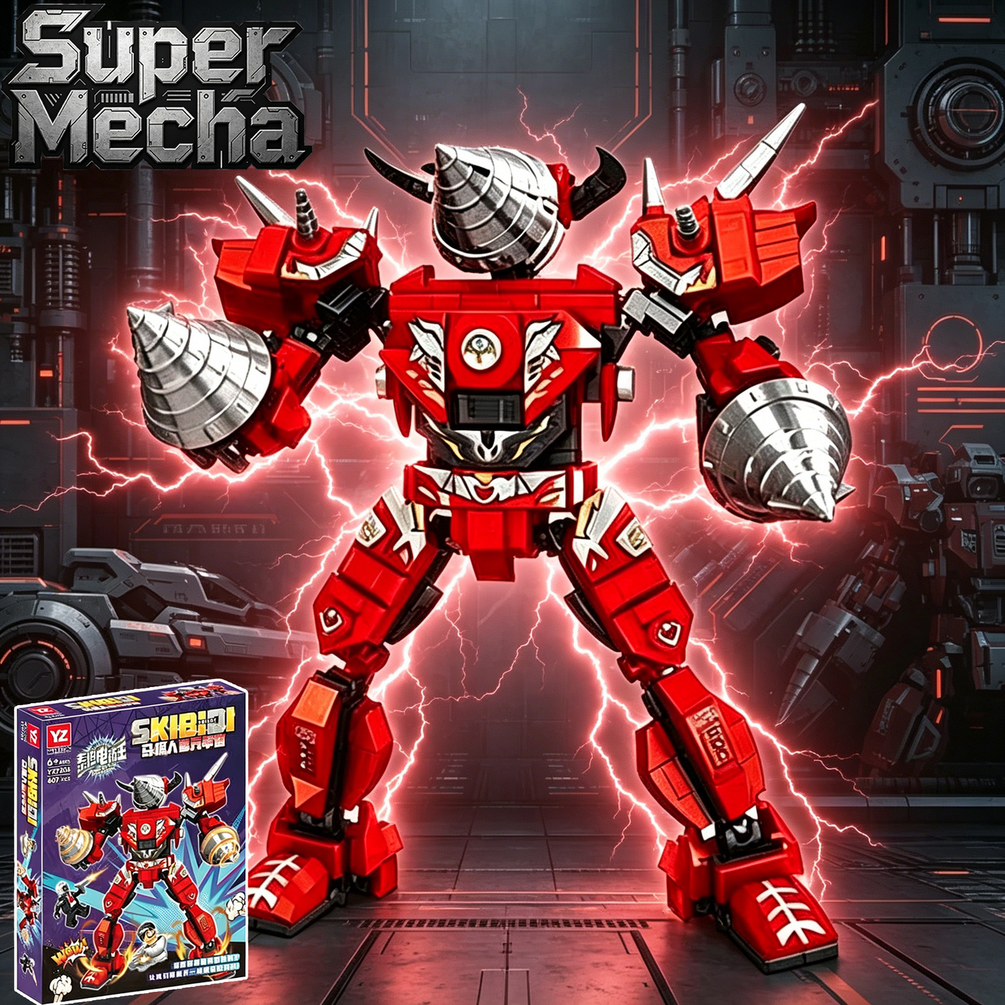 Super Mecha Building Blocks Set, STEM Toy with Minifigures