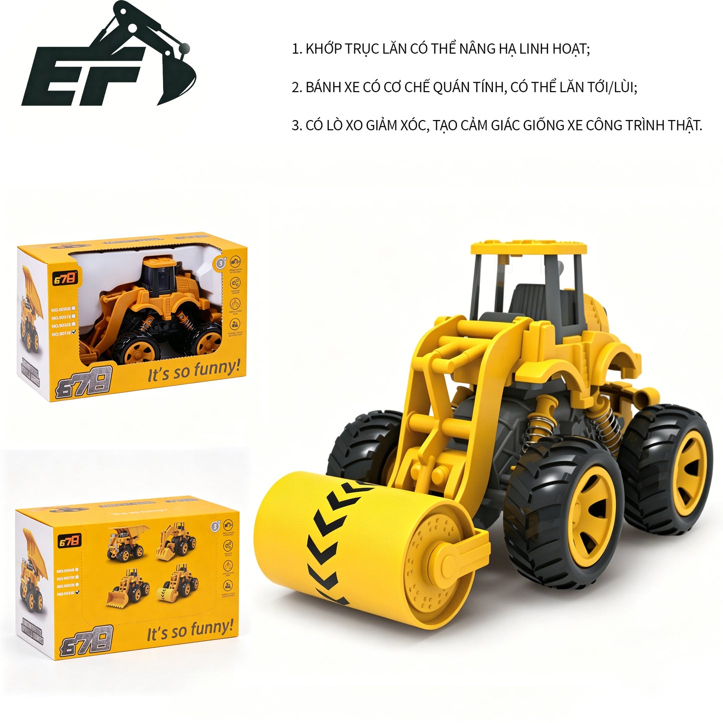 9033-Inertia Construction Road Roller Toy