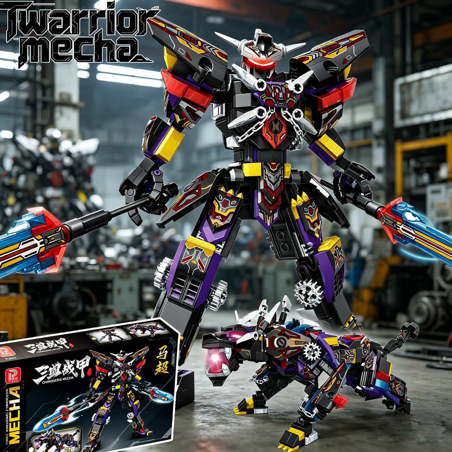 2-in-1 Transforming Mecha & Beast Building Blocks