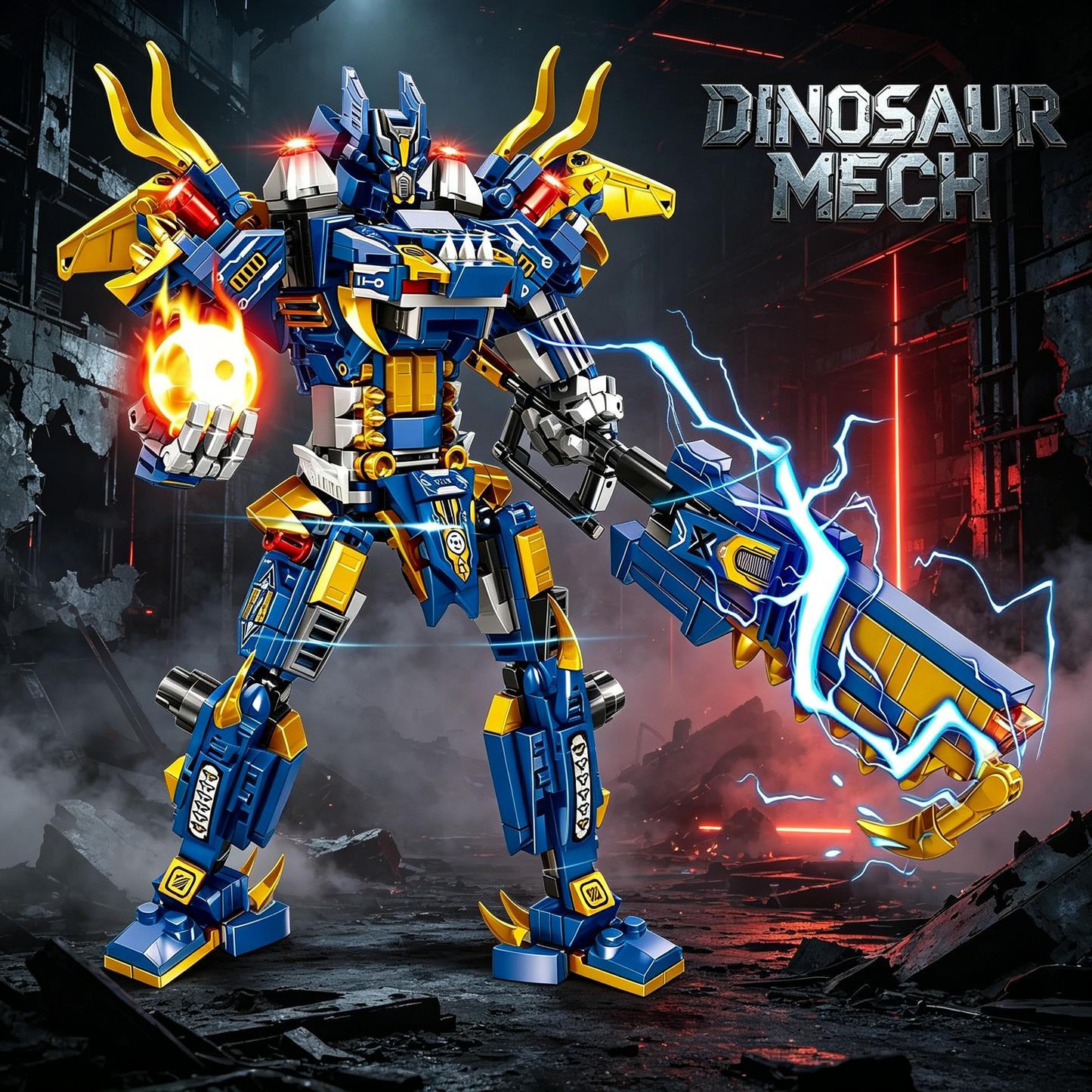 2-in-1 Dinosaur Mecha Building Blocks, STEM Toy
