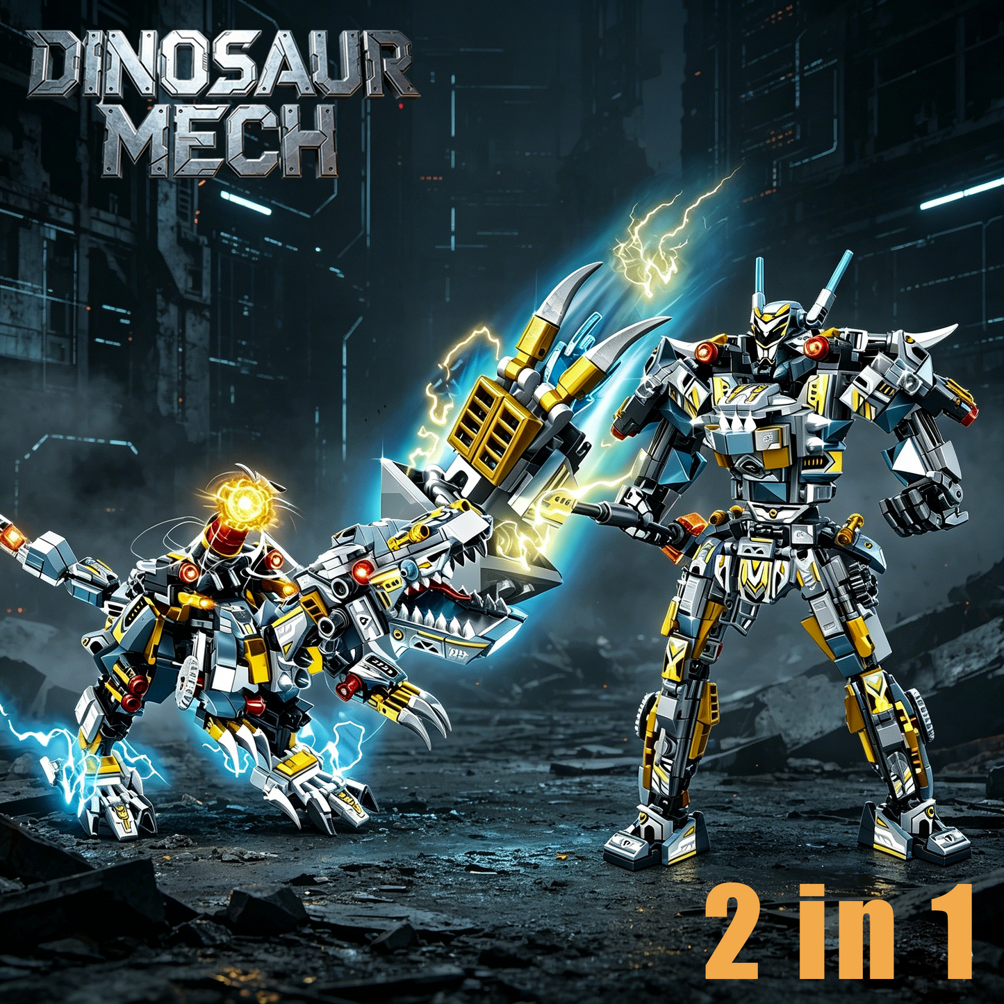 ชุดตัวต่อ Indominus Rex Mecha 2-in-1, ของเล่น STEM สำหรับเด็ก