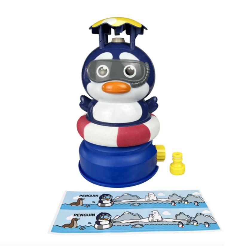 Penguin Water Sprinkler & Rocket Launcher Toy for Kids