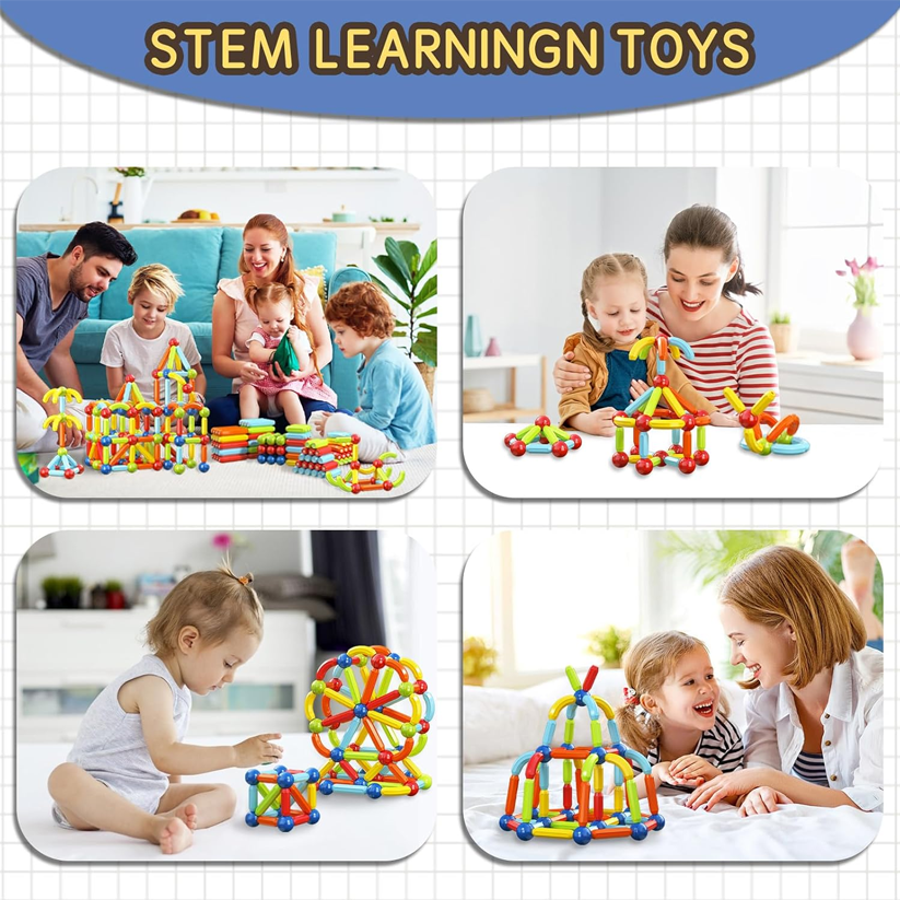 86PCS Magnetic Sticks and Balls Building Set for Kids