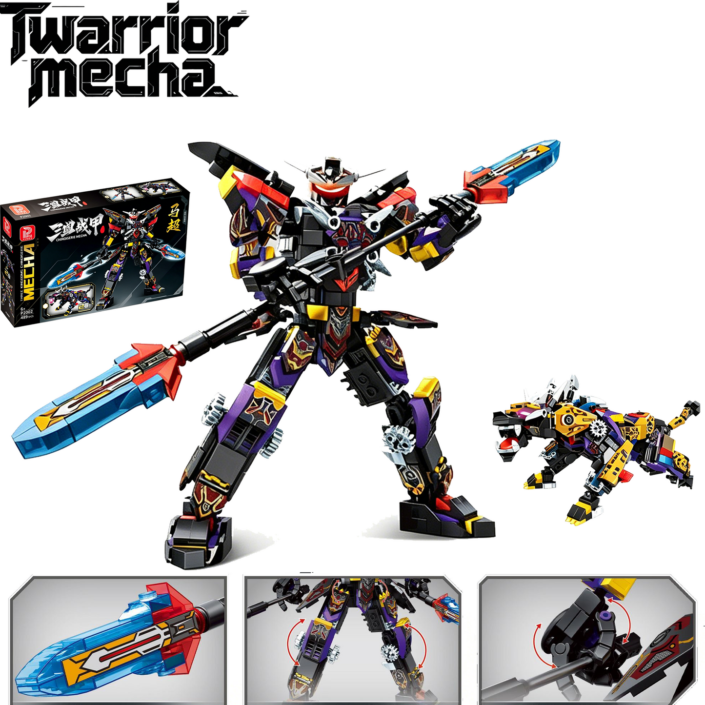 2-in-1 Transforming Mecha & Beast Building Blocks