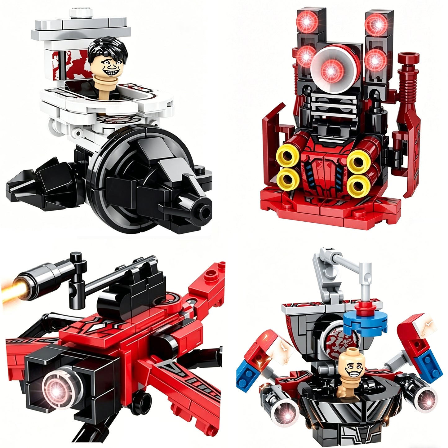 Skibidi Toilet Drill Titan Mech Building Blocks-4pcs