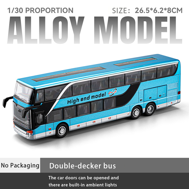 1:30 Alloy Double-Decker Bus Model with Light & Sound